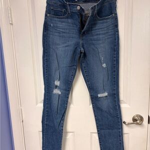 Levi's Medium Blue Distressed Skinny Jeans